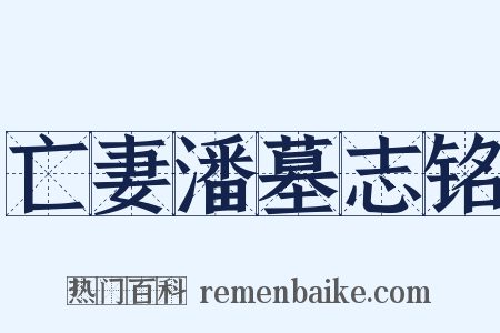 亡妻潘墓志铭是什么意思的图片